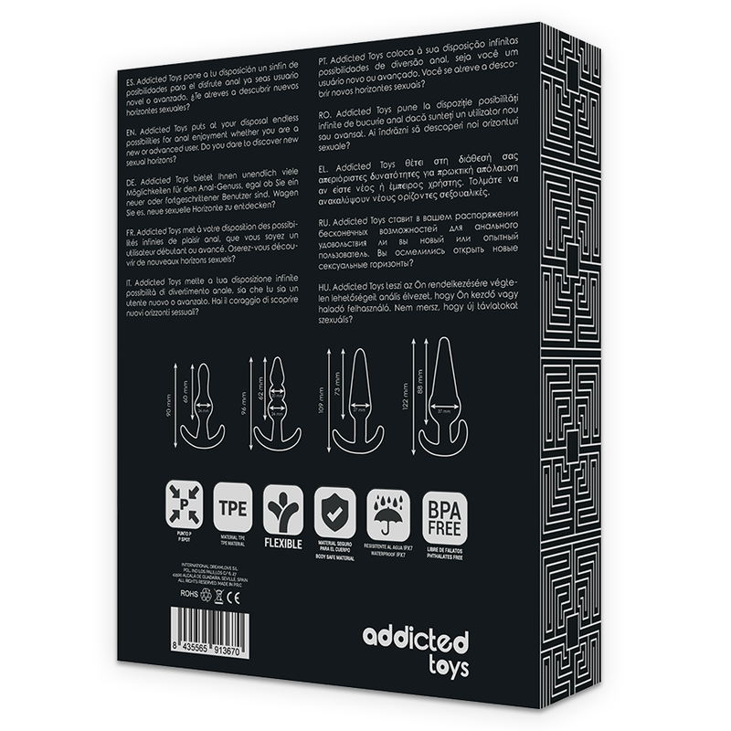 Analplug Set 4 Stück Schwarz