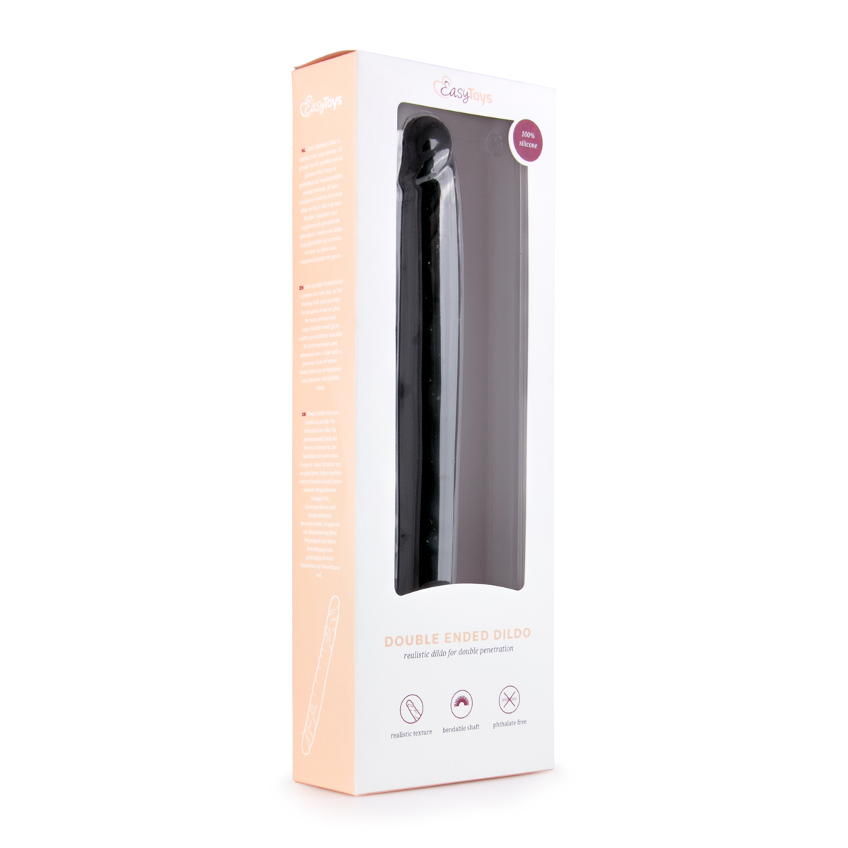 Doppeldildo Schwarz 30 cm 